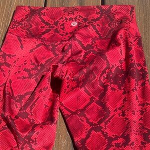 lululemon athletica Red Snake-Print Leggings